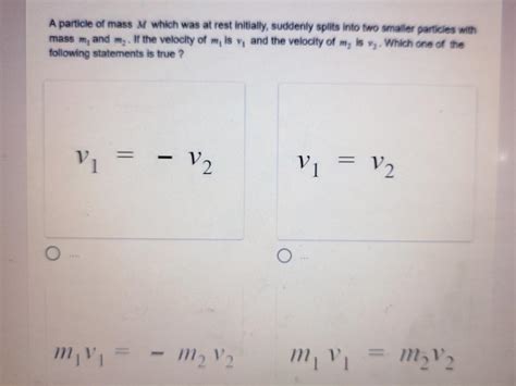 Solved A Particle Of Mass M Which Was At Rest Initially