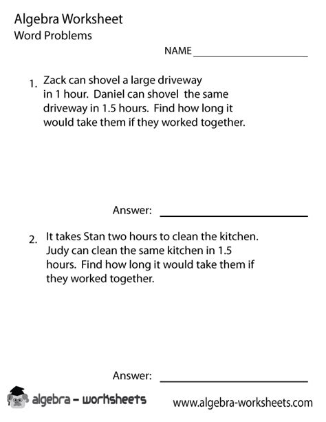 Pre Algebra Printable Worksheet