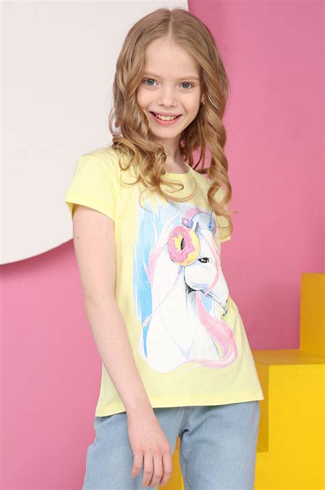 Футболка для девочки-подростка Baby Style 6687096 желтый купить оптом в ...
