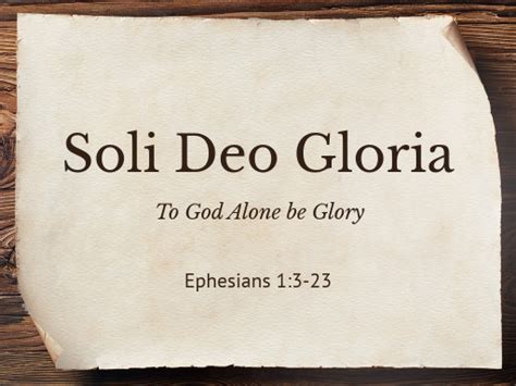 Soli Deo Gloria Logos Sermons