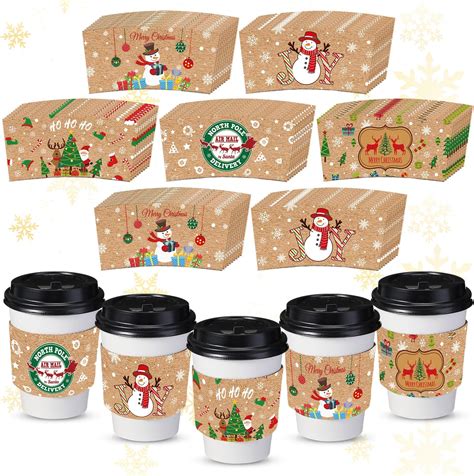 Amazon Sliner Pack Christmas Coffee Cup Sleeves Disposable