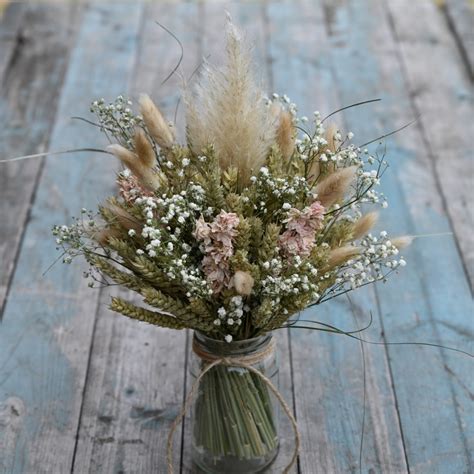 Pampas Boho Blossom Jam Jar Posy Buy Online Or Call