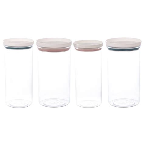 NUOLUX 4pcs Plastic Storage Jars Kitchen Food Storage Jars Sealed