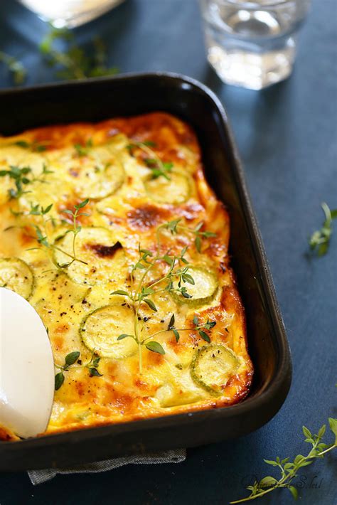 Clafoutis aux courgettes et à la scamorza fumée Un déjeuner de soleil