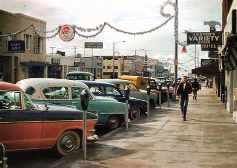 Main Street Scene 1950s Decorated For Xmas Season Huntington Beach