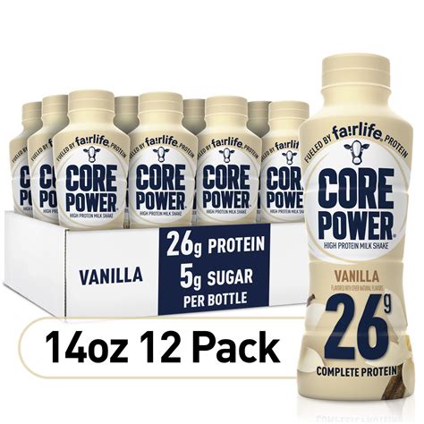 Core Power Protein Shake With 26g Protein By Fairlife Milk Vanilla 14 Fl Oz 12 Count