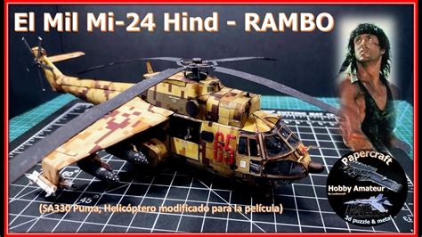 Mil Mi Hind Gunship Rambo Papercraft Youtube