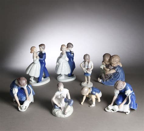 Bing Grøndahl Royal Copenhagen En samling figurer af porcelæn 8