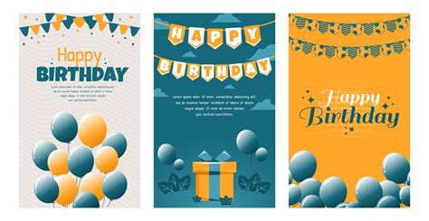 Birthday party banner template design set vector 10983574 Vector Art at ...