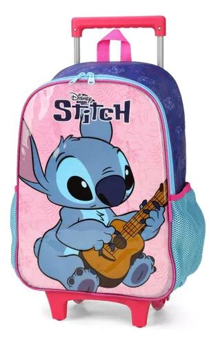 Mochila Con Ruedas Stitch Cochecito Escolar Infantil Color Azul