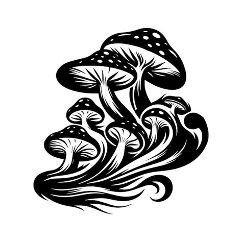 Premium Vector Magic Mushrooms With Their Cap Vector Illustration