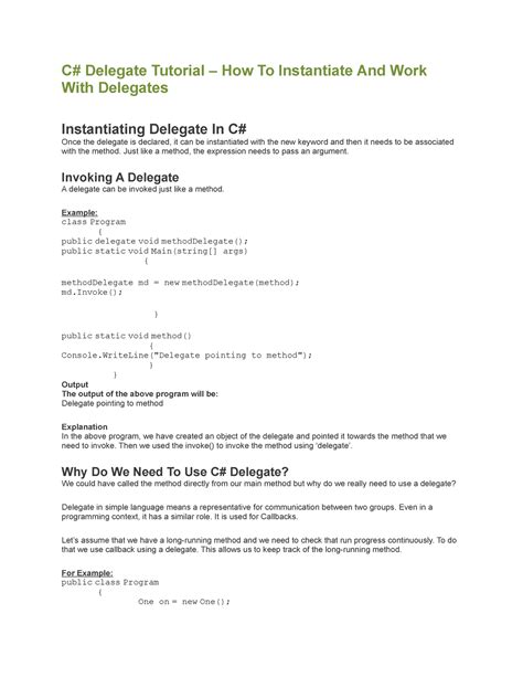 C# Delegate Tutorial – How To Instantiate And Work With Delegates - C# ...