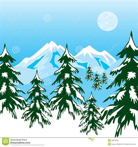 Winter mountain clipart - Clipground