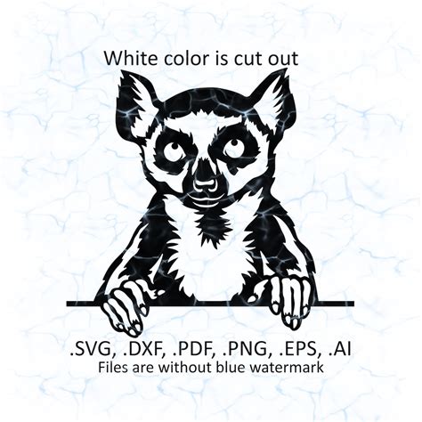 Lemur Svg Vector Lemur Peeking Logo Pdf Dxf Ai Eps Png Files Etsy