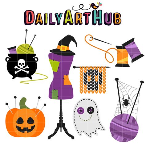 Spooky Seamstress Clip Art Set – Daily Art Hub // Graphics, Alphabets & SVG