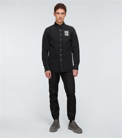 Buy Raf Simmons Slim Fit Denim Shirt Black At 60 Off Editorialist