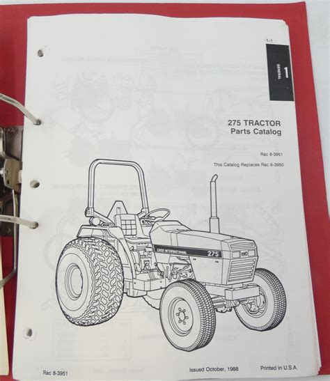 Case International 275 Tractor Parts Catalog