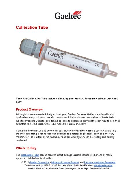 Calibration Tube Gaeltec Devices Ltd By Gaeltec Devices Ltd Issuu