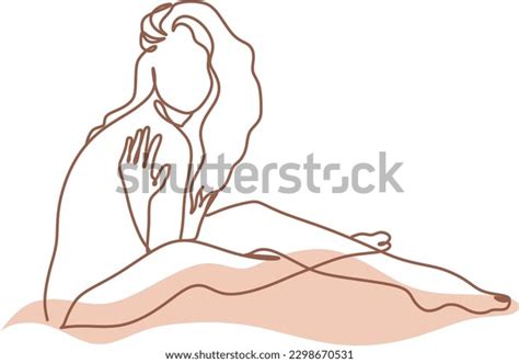 Nude Woman Line Art Vector Modelling Stock Vector Royalty Free Shutterstock
