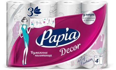Papia Decor 3-х слойные (4рул) Бумажные полотенца купить в Минске ...