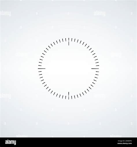 Clock Face Blank Hour Dial Dashes Mark Minutes And Hours Stock