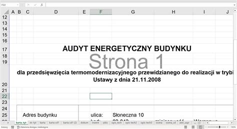 Pliki Excel Audyt Energetyczny I Audyt Remontowy E Learning Fpe