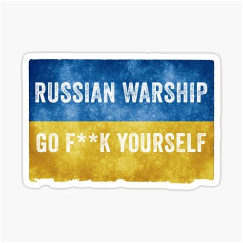 Russian Warship Go Fuck Yourself Funker Ukraine Flag Free Ukraine Ukraine Flagge