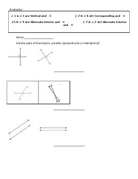 Line Angle Relationships, Notes & 18 Practice Questions by Mr Gallos Binder