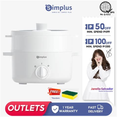 Simplus Multifunctional Electric Cooker 1 5L3L Multi Cooker Hot Pot Non Stick Pan Lazada PH