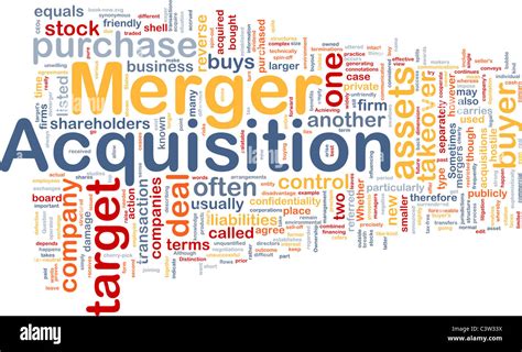 Background Concept Wordcloud Illustration Of Merger Acquisition Stock