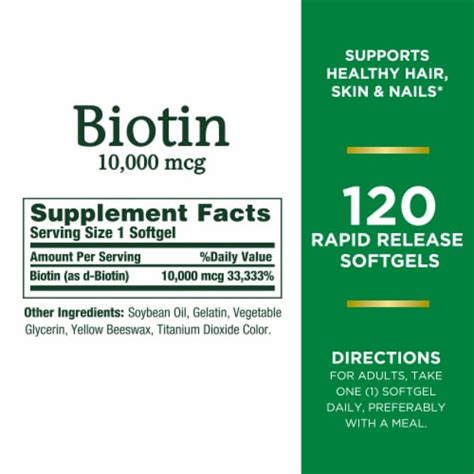 Natures Bounty Biotin Supports Health Hair Skin Nails Sofgels