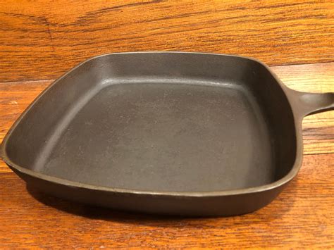 Vintage Wagner Square Cast Iron Skillet Etsy