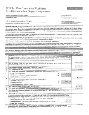 Fillable Online O L Tax Rate Calculation Worksheet School Districts