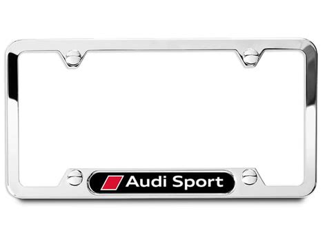 Audi License Plate Frame With Audi Sport Logo Polished Genuine Zaw 355 030 Zaw355030 Zaw 355 030