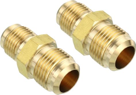 Amazon PATIKIL 3 8 Male X 1 2 Male Brass Flare Union Connector 2