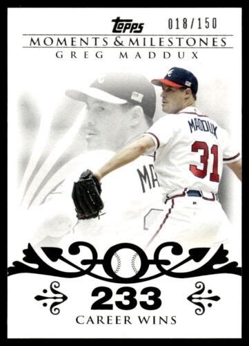 Baseball Card Greg Maddux Atlanta Braves Ebay