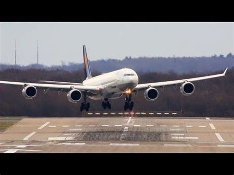 Storm Crosswind Landings At D Sseldorf Airbus A A Boeing