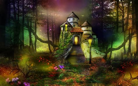 Enchanted Forest Castle Hd Wallpaper