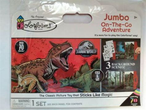 Colorforms Jurassic World Jumbo On The Go Adventure Set Park Dinosaur Fold And Go 3879508458