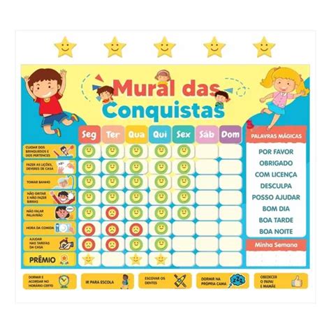 Quadro De Rotina Infantil De Parede Atividade Para Incentivo Clubinho