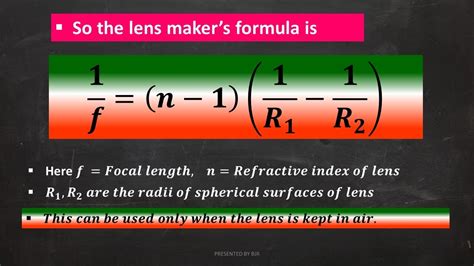 Lenses Derivation Of Lens Makers Formula Youtube