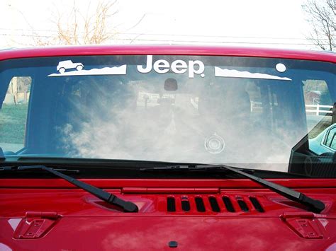 Jeep Mountain Rubicon Cj Xj Yj Tj Windshield Decal