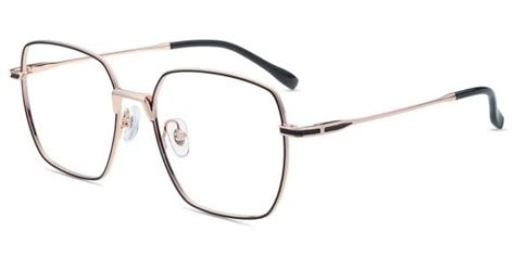 Lunettes de vue Femmes M95758 Rose Noir Métal Grande Carré lunettes