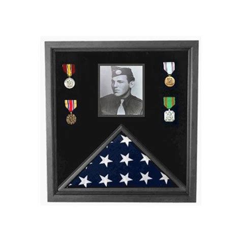 Military Photo Flag and Medal Display Case