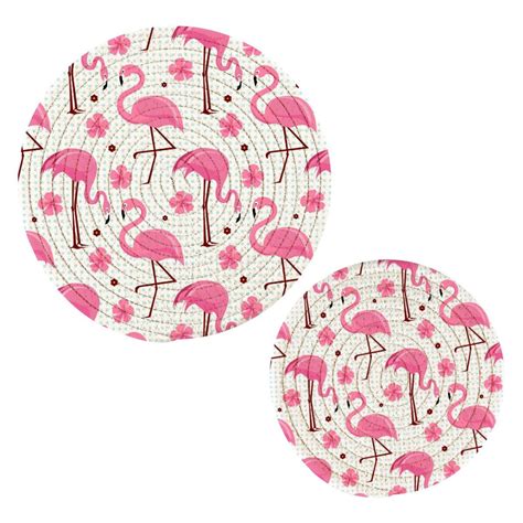 Amazon Kigai Tropical Flamingo Trivets For Hot Pots And Pans And Pot Holders Pcs Cotton