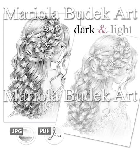 The Star Mariola Budek Premium Coloring Page Printable Adult Women