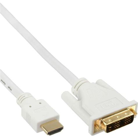 C Ble En Ligne Hdmi Vers Dvi M Le Vers 18 1 M Le Or Blanc 0 5m Leroy