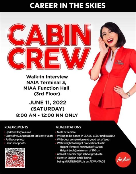 Airasia Philippines To Hold A Cabin Crew Walk In Interview Event This June