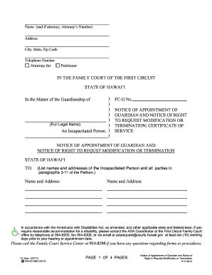 Fillable Online Notice Of Appointment Of Guardian And Notice Of Right