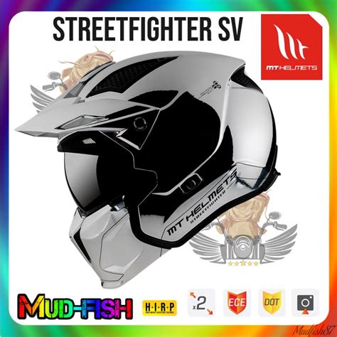 TOPI KELEDAR MT STREETFIGHTER SV CHROMED A2 Silver FULLFACE HELMET